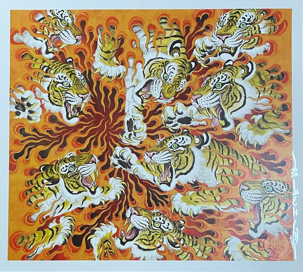Image of Tim Lehi "Fire Tigers" Signed Print
