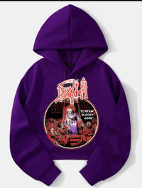 Purple Death Crop Hoodie 