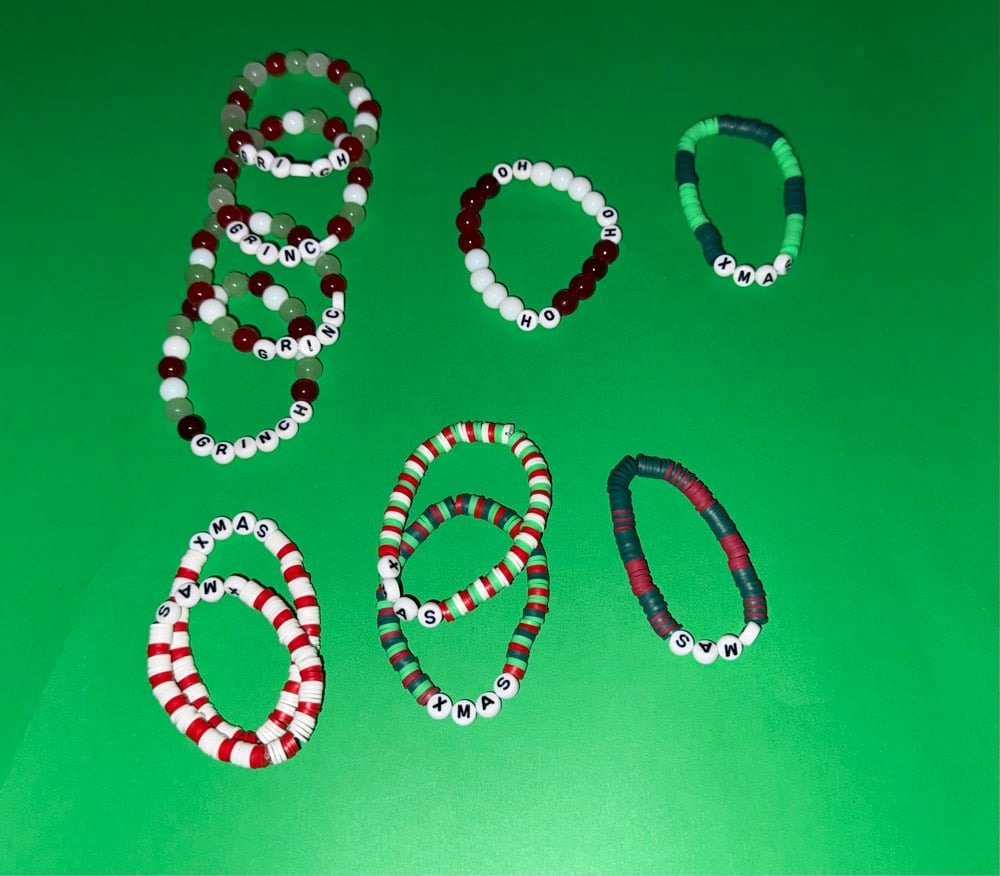 Image of Winter/Christmas Special - Beaded Letter Bracelets