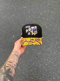 Image 4 of  PURPLE VISOR BLACK OHTANI LOS ANGELES DODGERS CUSTOM FITTED CAP