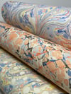 Marbled Paper Fabriano Collection Salmon & Indigo - 1/2 sheets