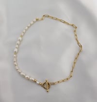 Image 2 of Pearl & Gold Statement Necklace 