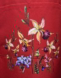 Image 4 of Flowers and Butterflies Apron (red)