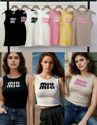 Fitted cropped tanks with embroidery