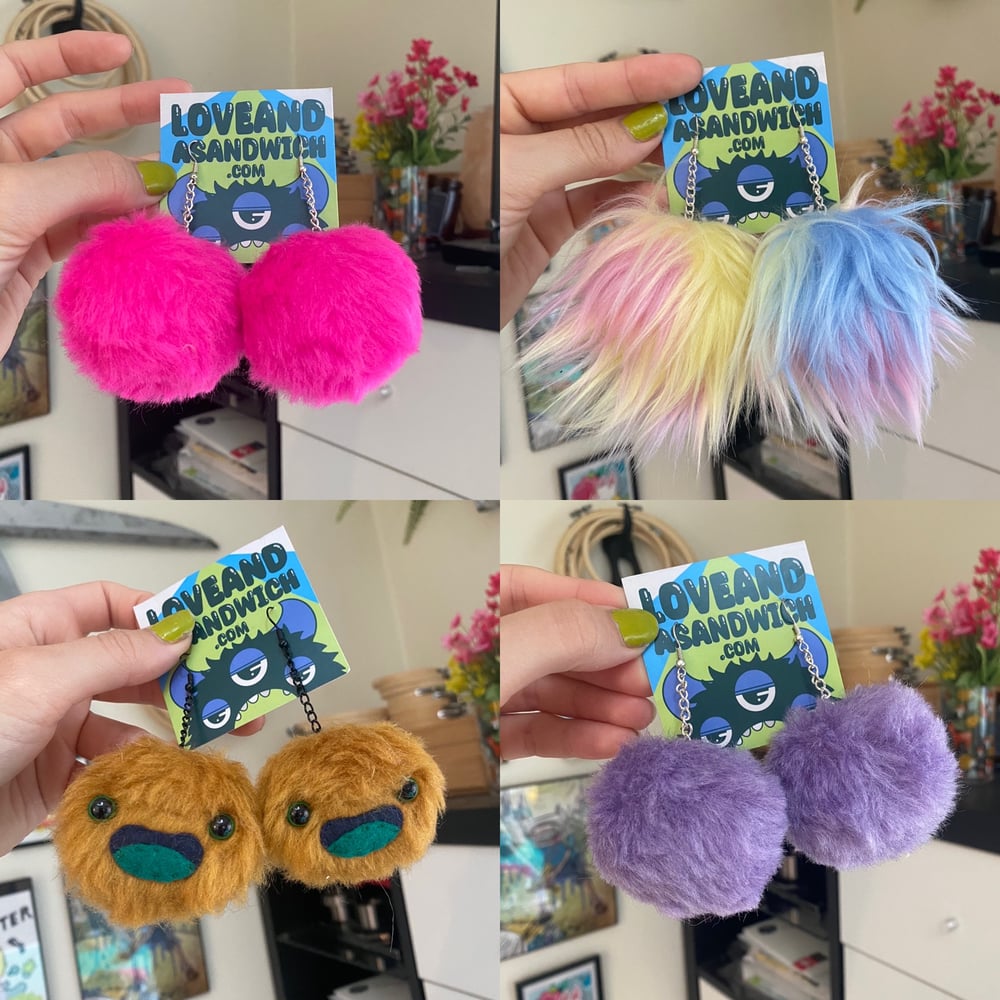 Faux Fur Puff Earrings