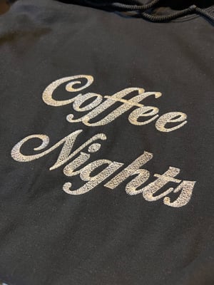 Image of Coffee Nights Cross Stitch Black Hoodie 