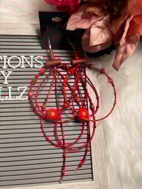 Image 2 of Red Hearts Large Hoops