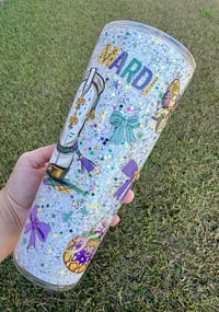 Image 6 of 24oz Acrylic Mardi Gras Snow Globe Cup