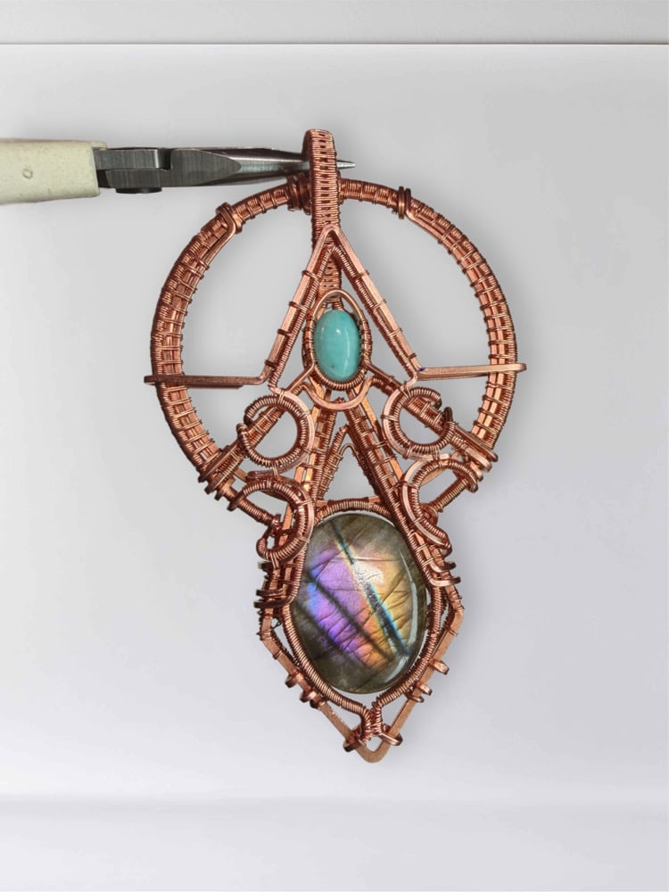 Image of Purple Labradorite & Amazonite Pendant