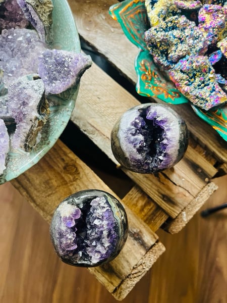 Image of High grade amethyst geode crystal ball 