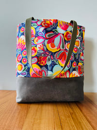 Image 3 of Fabric Tote - Bright Blue / Red / Yellow / Pink