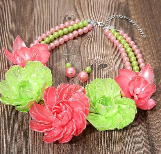 Image of Floral Of love ( PG) Statement Piece Necklace 