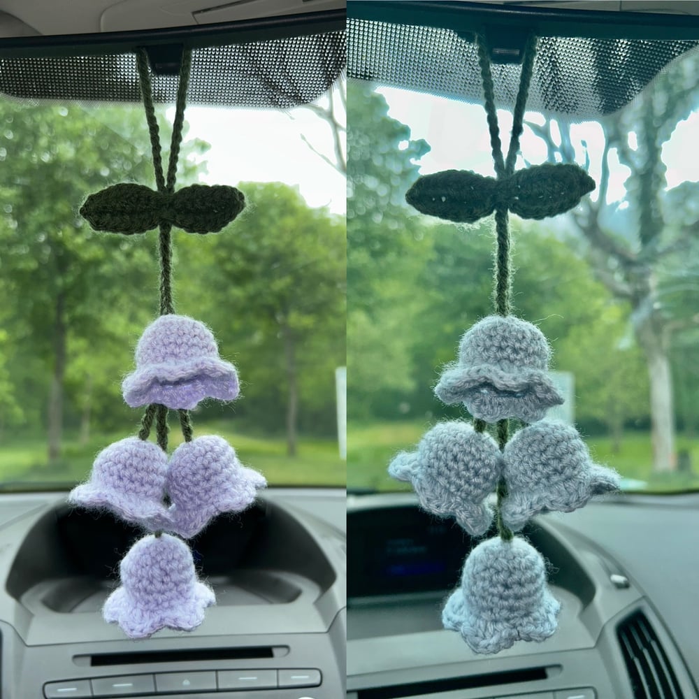 Image of lily of the valley car dangle