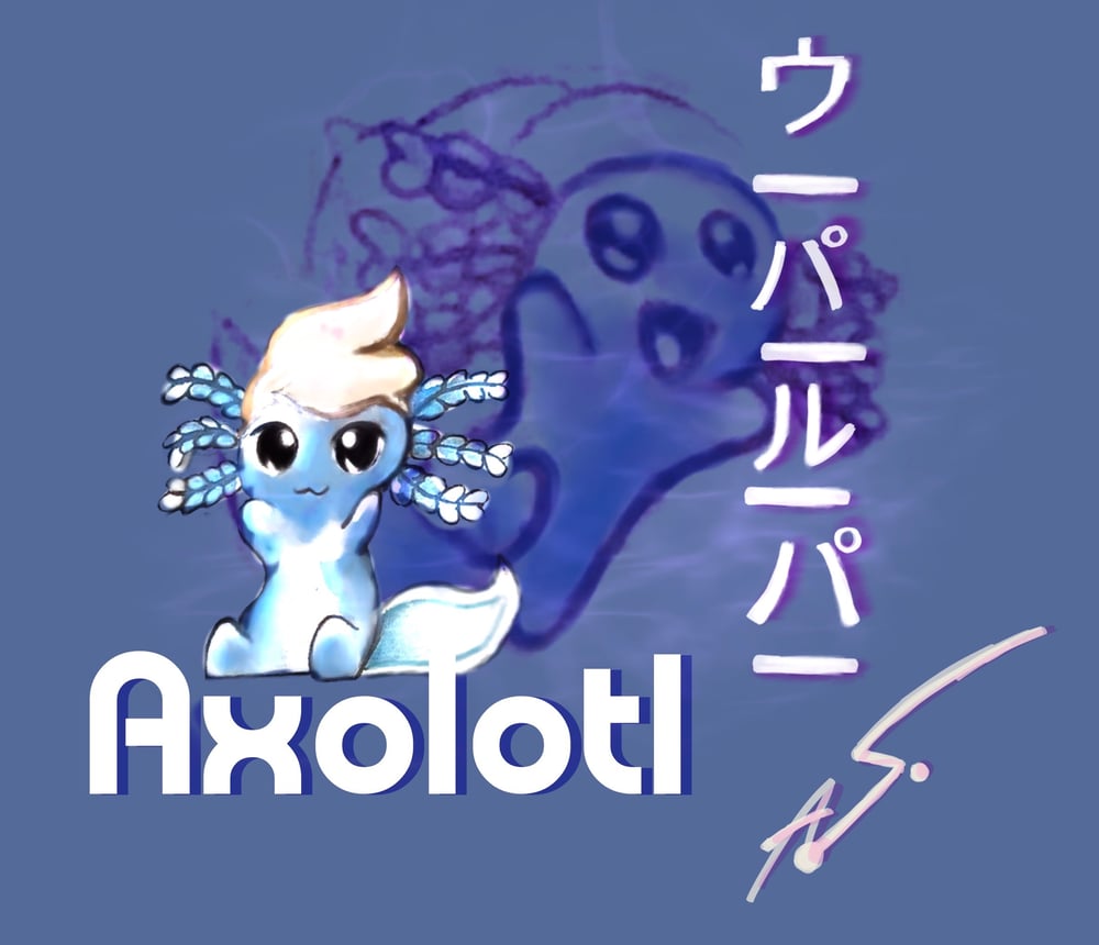 Image of Axolotl- Blue
