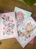 3x Pink Pokémon Print Set