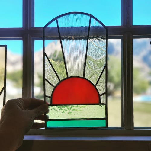 Image of Rounded Sunset- stained glass