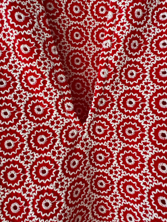 THE PARKER IN RED BRODERIE ANGLAISE