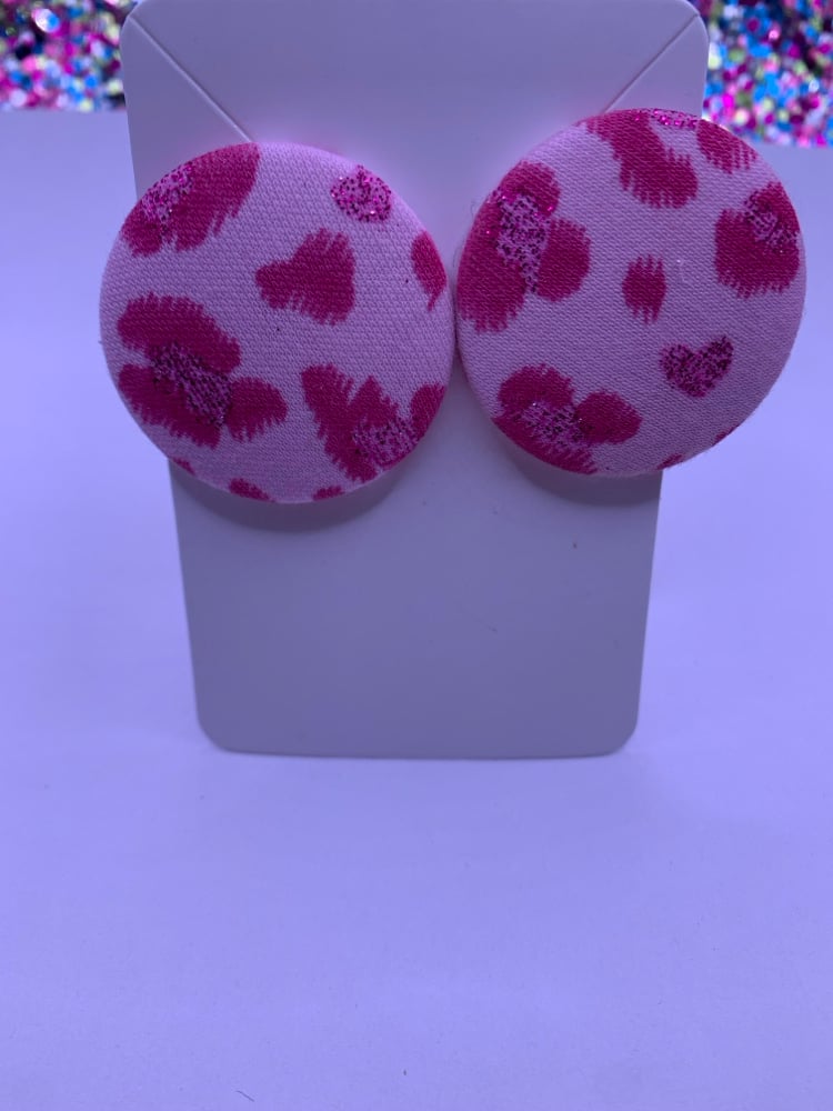 Image of Animal Print Button Earrings 