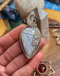 Image 1 of Blue Lace Agate Sterling Silver Pendant