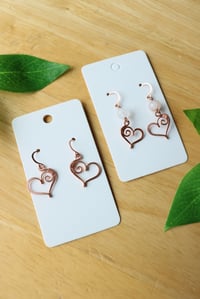 Image 1 of Copper Heart Earrings (two pairs available)