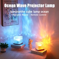 Image 4 of 3/16 Colors Water Ripple Projector Dynamic Rotating LED Night Light with Remote Dimming Family Bedro