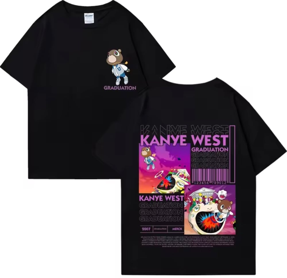 Image of Kanye west graduation album bear T shirt - Unisex multi size & colors