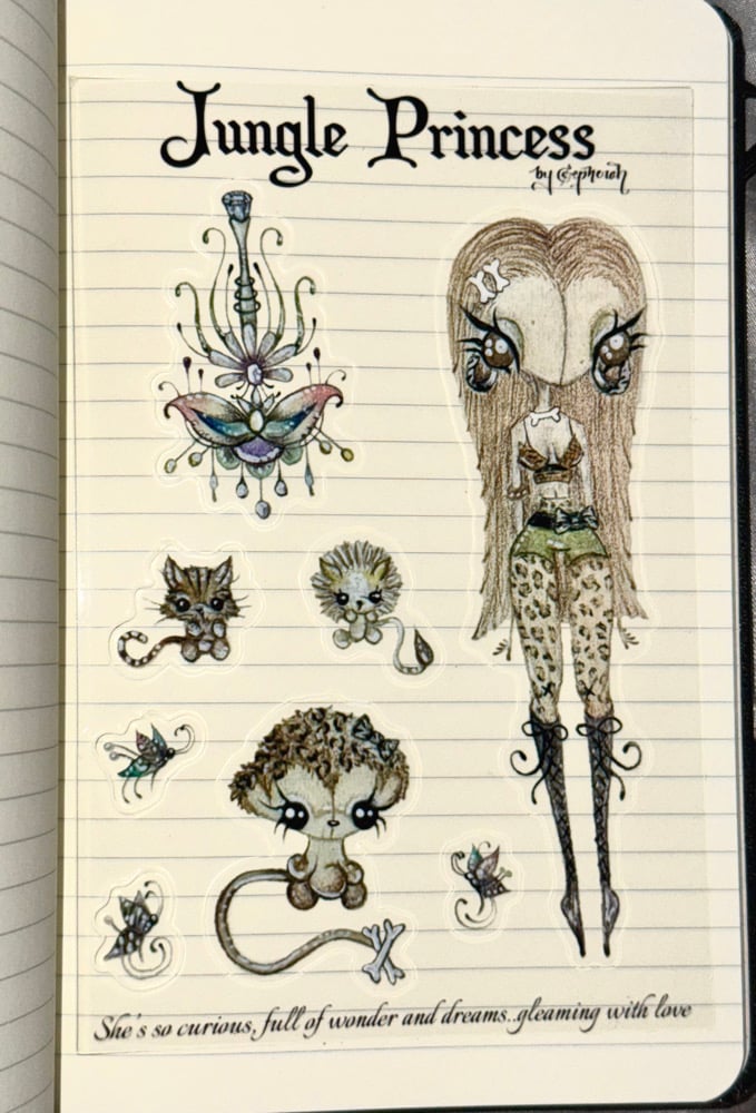 Image of Jungle princess 4x6 transparent sticker sheet
