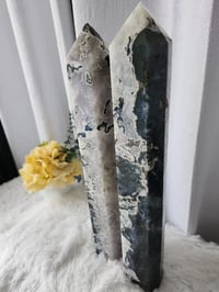 Image 3 of 18.5" XXL Moss Agate Crystal Tower - 2 Styles