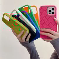Image 4 of Luxury Woven Pattern Tpu Phone Case for iPhone 15 14 13 12 11 Pro Max Soft Silicone Rubber Back Cove