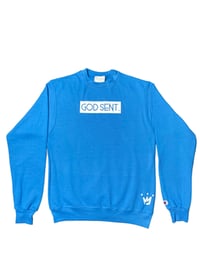 God Sent. GGM x Champion Sweatshirt- Blue