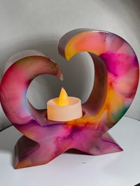 Image 1 of Resin Heart Tealight holder 