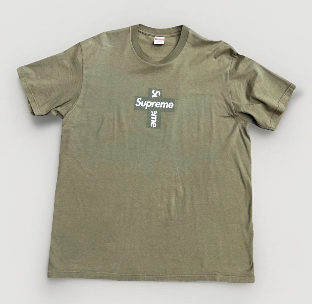 Supreme Cross Box Logo Sz L (OLIVE) | Casa Vintage
