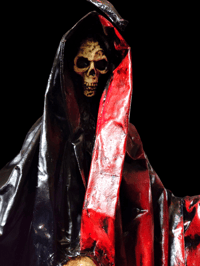 Image 4 of Red and Black Reversal Santa Muerte Statue 