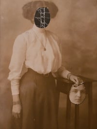 Image 3 of Vintage postcard faceless girl  With Preserved Web  .1