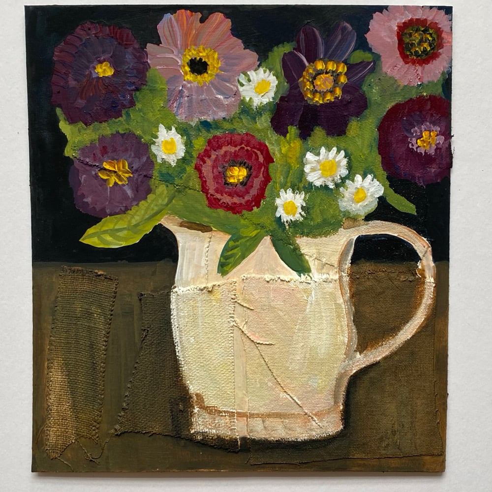 Image of Flowers from a cottage garden - original painting