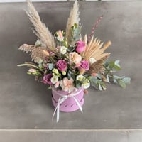 Image 1 of The Florist's Charm Blush & Dried Hatbox