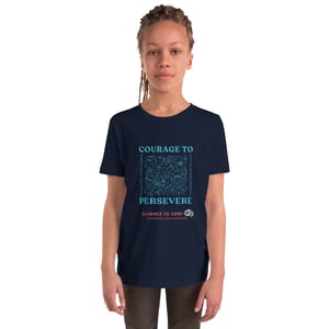 Image of Flower Courage to Persevere Youth Short Sleeve T-Shirt
