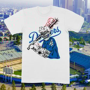 Image of bleed blue T