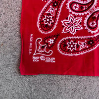 Image 2 of 70s Trunk Up Elephant Brand Bandana - RED