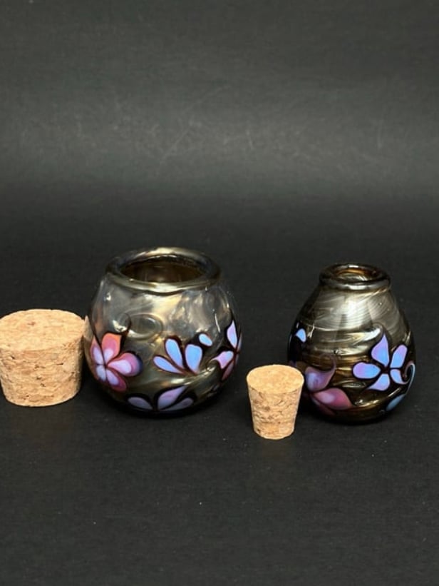 2 Electrum Floral Mini Jars Image 5