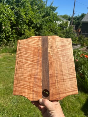 Curly and spalted maple/walnut serving board 1