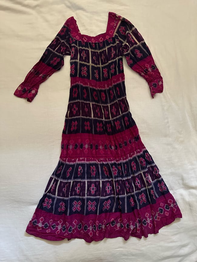early 70s indian gauze maxi dress 