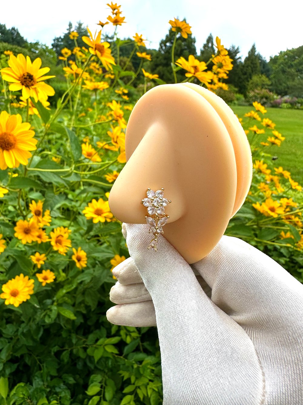Image of Dangle Flower Nose Ring