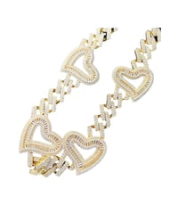 Image 2 of Iced Out Heart Chain