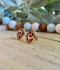 Image 2 of Leopard Cabochon Studs 