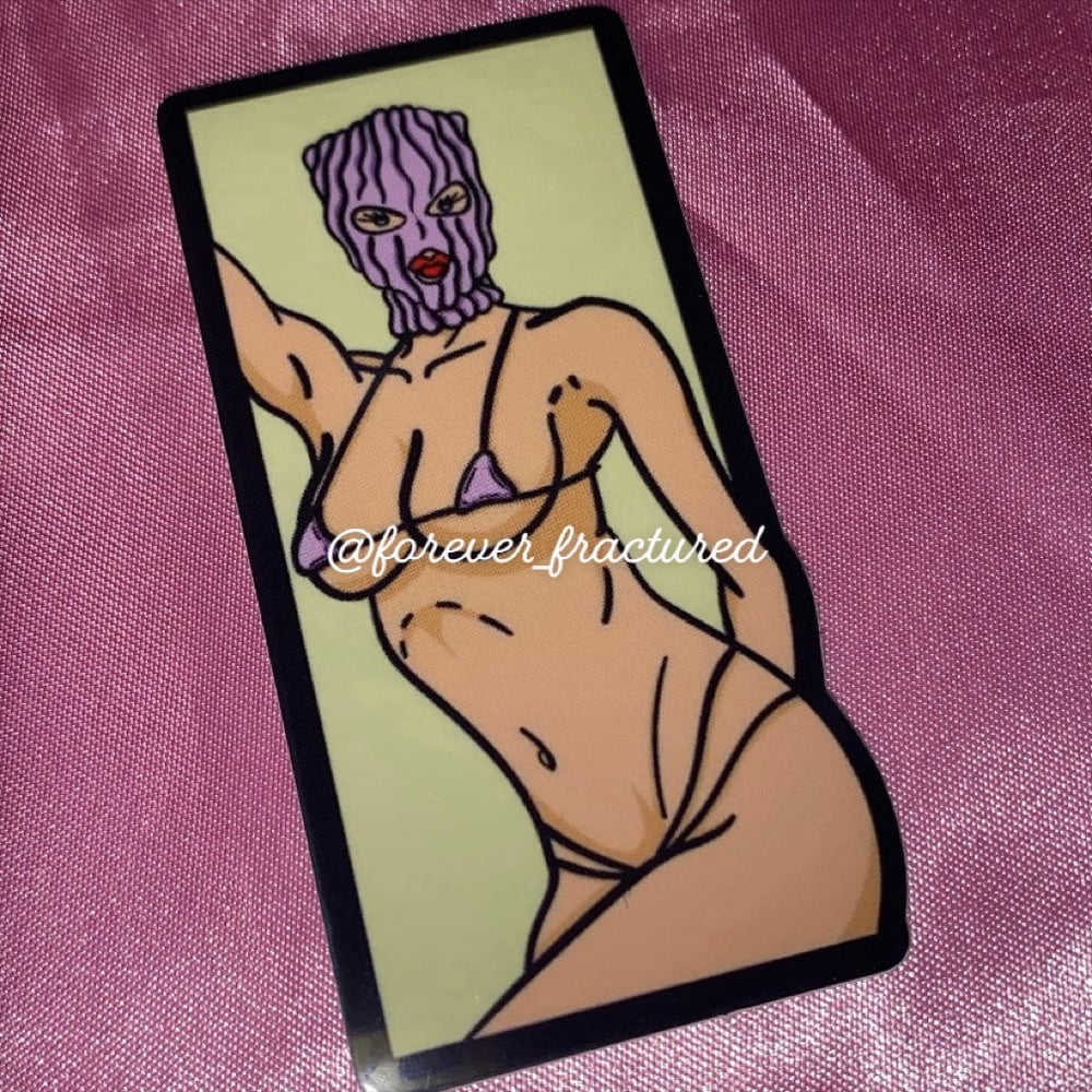 Image of Pink Ski Mask Bikini Baddie Sticker