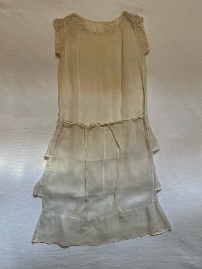 edwardian cotton voile dress with handmade lace