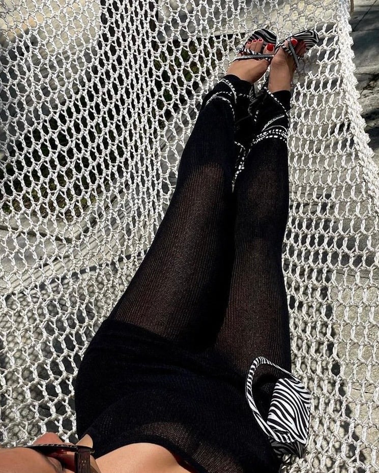Image of ZEBRA PRINT SANDALS (UK 8) & MINI BAG 