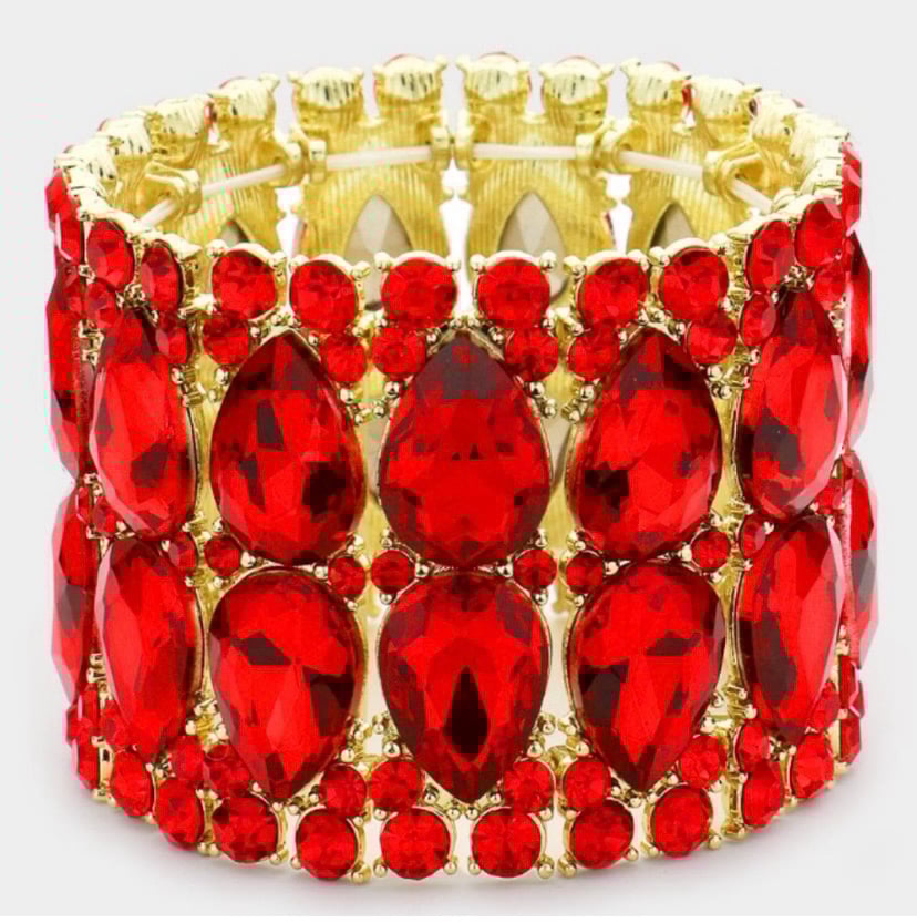 Image of Teardrop Stone Accented Stretch Bracelet 