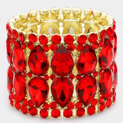 Image of Teardrop Stone Accented Stretch Bracelet 